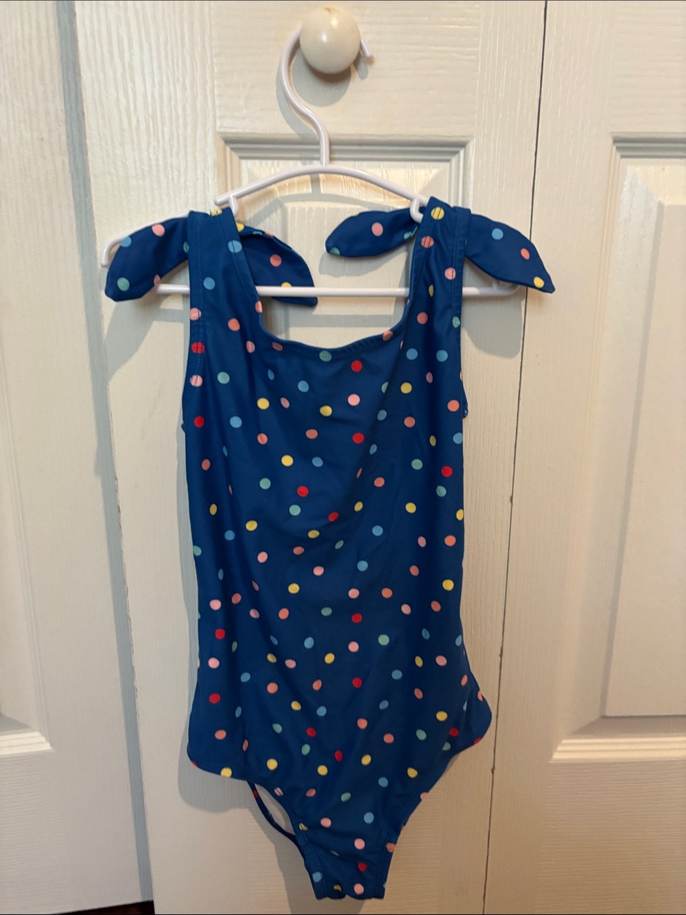 Hanna Andersson Navy Polka Dot One-Piece Swimsuit